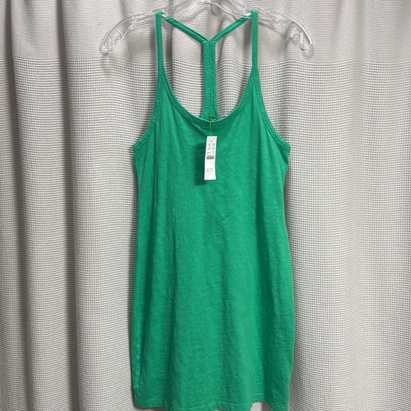 J Crew NEW Relaxed Tank Dress Slub Cotton Green resort cover up vacation SZ XS - Picture 1 of 6